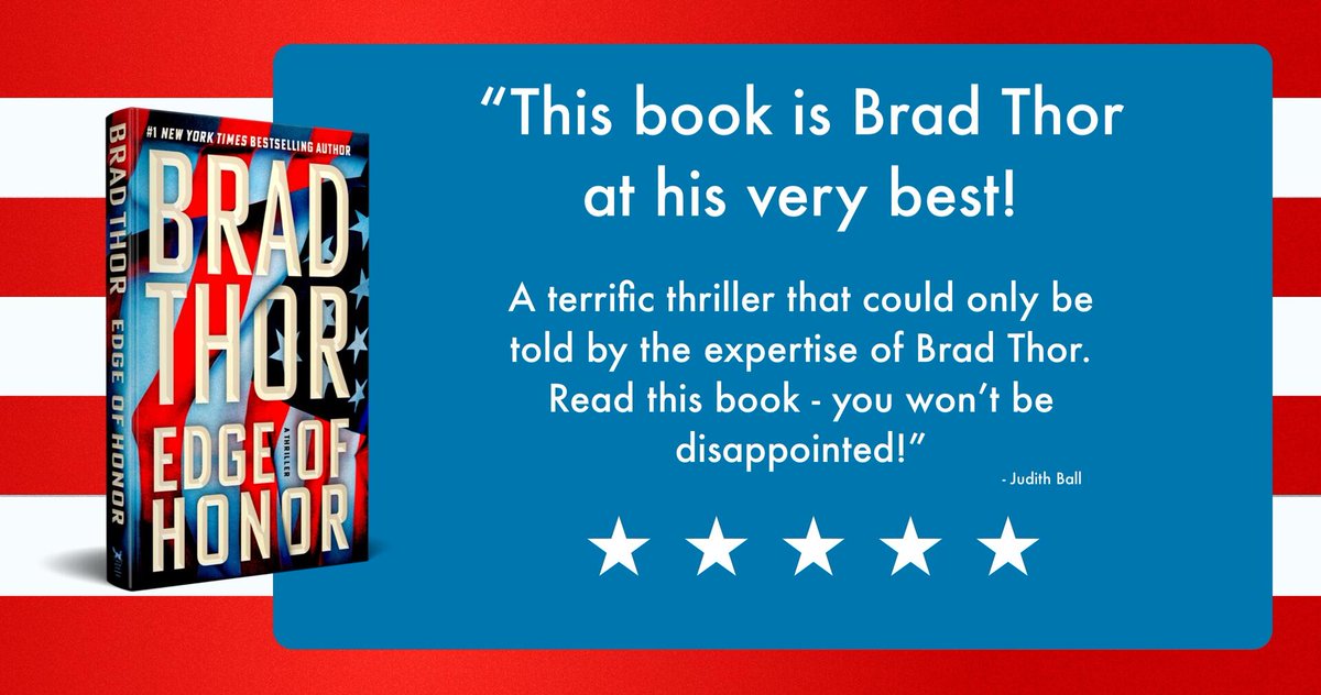 BradThor's tweet image. What a great reader review! Have you read EDGE OF HONOR yet? bradthor.com/book/edge-of-h…