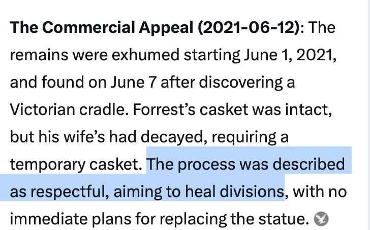 TheGeorgiaWhig's tweet image. There was nothing respectful or healing about digging up the Forrests, Loring, or A. P. Hill. In fact, I had never once thought about how funny it would be to dig up MLK and catapult his casket into the Atlantic until the other side decided disturbing the dead was in play.