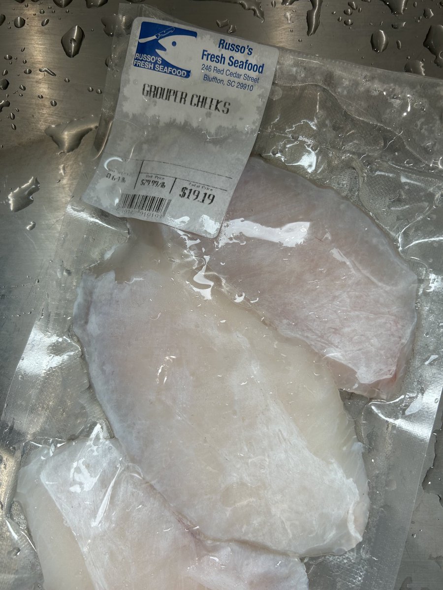 Angietiii's tweet image. Since I have a thing for the numbers…. HAD to purchase these grouper cheeks to cook for supper tonight! 1919
Love picking up fresh fish from Russo’s Fresh Seafood in Bluffton, SC!