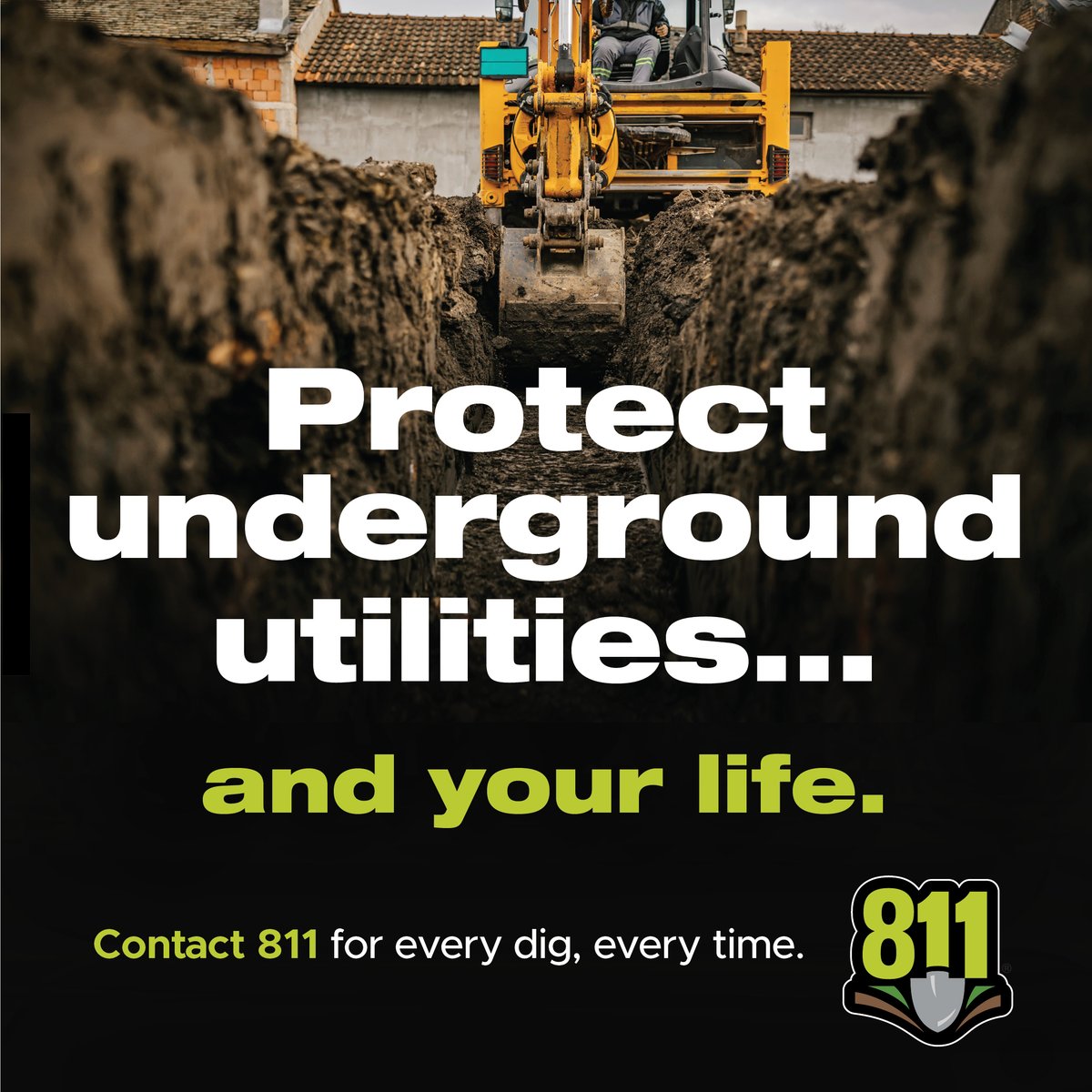 Even if you’ve been on the jobsite before, think your digging is shallow enough to skate by, or are pressed for time, it’s never worth risking lives and livelihoods. Contact 811 before every dig, every time. ite.bluestakes.org.