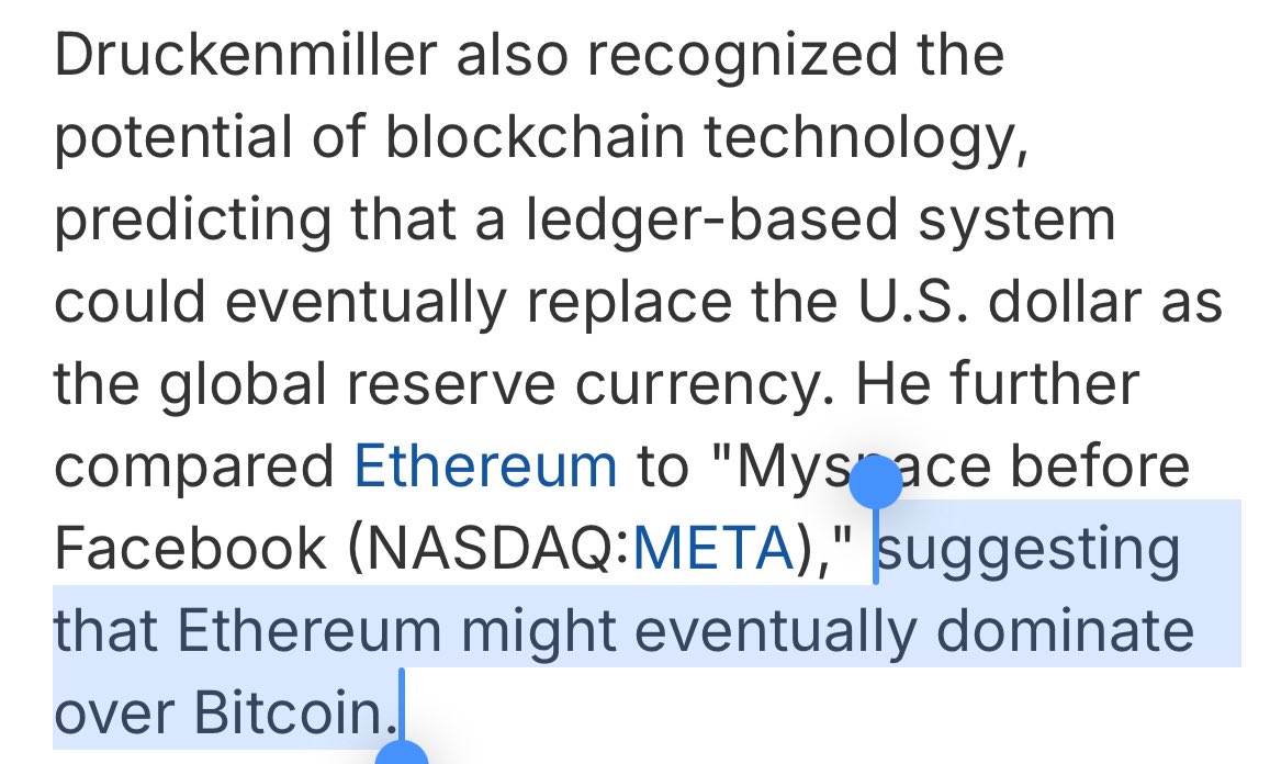 EthereanVibin's tweet image. Legendary investor Stanley Druckenmiller predicts $ETH will flip $BTC