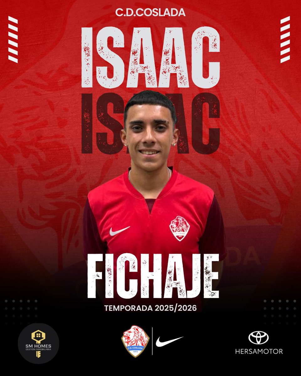 CD COSLADA ⚽️ (@cd_coslada) on Twitter photo ✍🏻 ¡ISAAC PÉREZ ES EL 5️⃣° FICHAJE DE NUESTROS 🦁🦁🦁!
🚀 La banda izquierda de El Olivo 🏟️ tiene un nuevo inquilino POLIVALENTE y OFENSIVO ⚽ de 2️⃣2️⃣ años.
Isaac, que ha jugado en <a href="/CD_San_Fernando/">𝗖.𝗗. 𝗦𝗮𝗻 𝗙𝗲𝗿𝗻𝗮𝗻𝗱𝗼</a> y <a href="/SportingDeHorta/">A.D. Sporting de Hortaleza</a>, llega tras una bonita experiencia en Austria 🇦🇹
¡BIENVENIDO! ✍🏻 ¡ISAAC PÉREZ ES EL 5️⃣° FICHAJE DE NUESTROS 🦁🦁🦁!
🚀 La banda izquierda de El Olivo 🏟️ tiene un nuevo inquilino POLIVALENTE y OFENSIVO ⚽ de 2️⃣2️⃣ años.
Isaac, que ha jugado en <a href="/CD_San_Fernando/">𝗖.𝗗. 𝗦𝗮𝗻 𝗙𝗲𝗿𝗻𝗮𝗻𝗱𝗼</a> y <a href="/SportingDeHorta/">A.D. Sporting de Hortaleza</a>, llega tras una bonita experiencia en Austria 🇦🇹
¡BIENVENIDO!