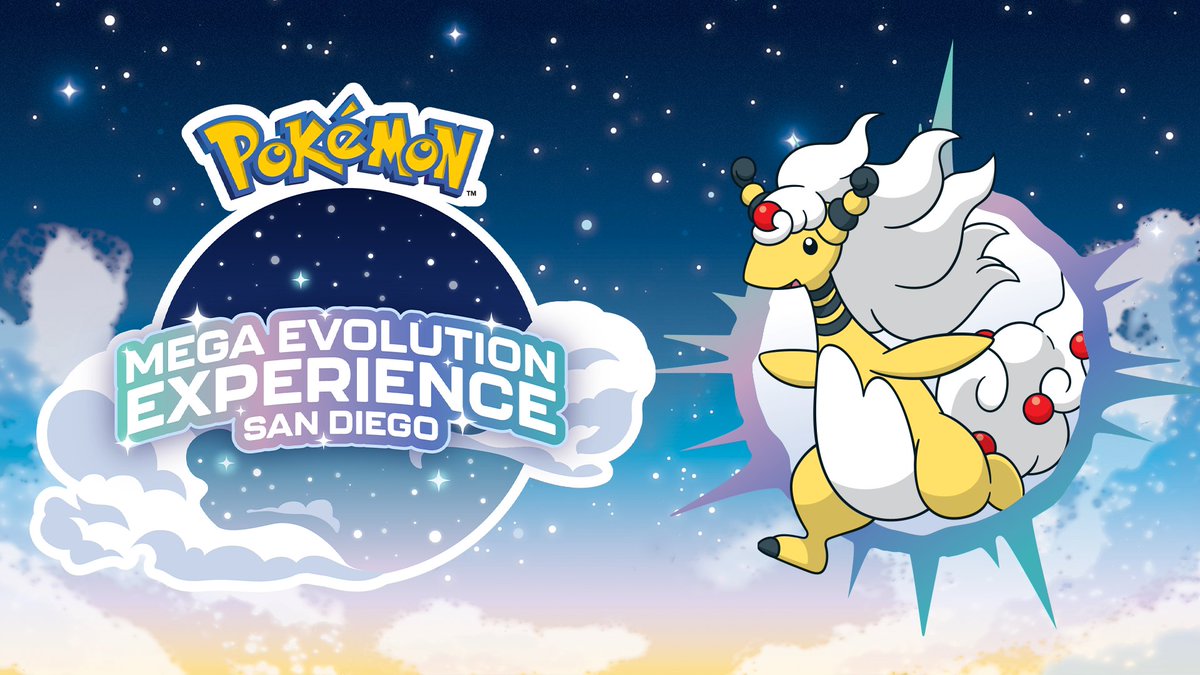 Pokemon's tweet image. Visit the Pokémon Mega Evolution Experience Booth at #SDCC!
At our walk-through convention experience, you’ll have the chance to go on your own Mega Evolution journey.
Learn more: pkmn.news/3UqihYT