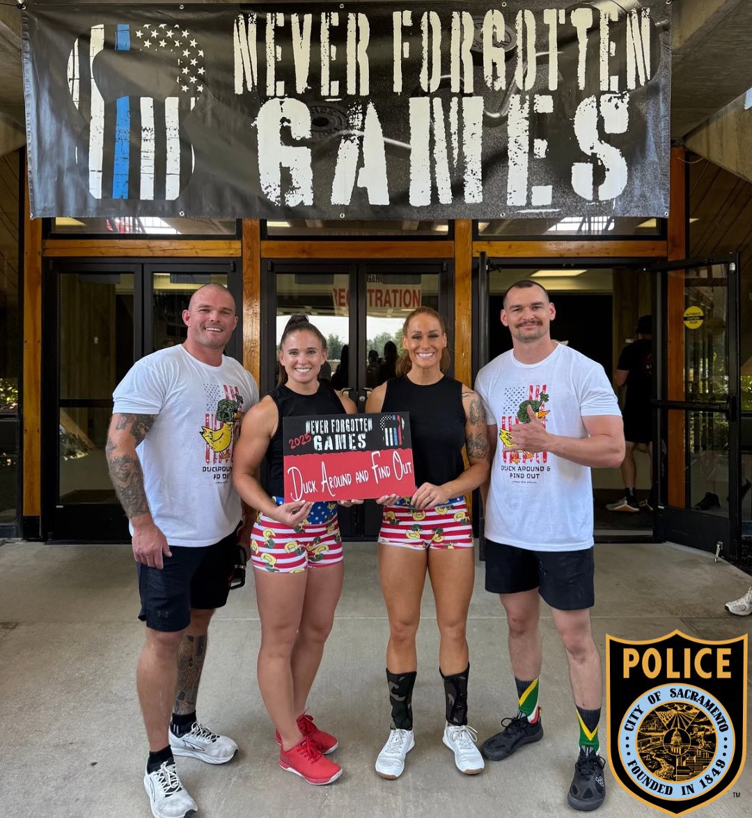 SacPolice's tweet image. Earlier this month, Officers Curtis, Grove, and Pretorius placed 4th overall in the 2025 Never Forgotten Games, which is a fitness competition honoring fallen officers and firefighters in Northern California. We are so proud of hard work and dedication of these officers, and…