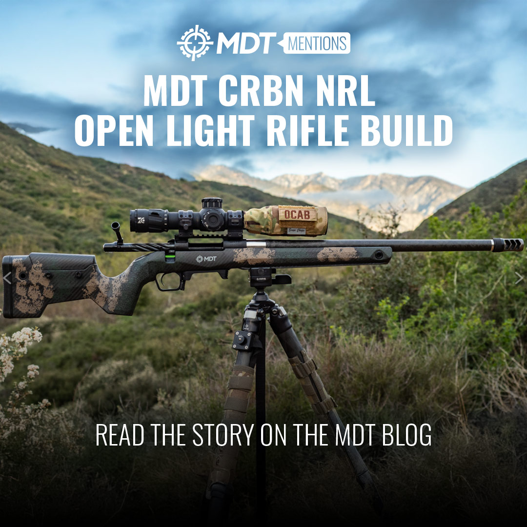 MDTTAC's tweet image. In his latest video, Jonathon Ocab breaks down his NRL Hunter Open Light rifle build featuring the MDT CRBN Stock—a lightweight, competition-ready system designed for real-world performance. From the carbon fiber chassis to the AICS mag-ready bottom metal, every detail is dialed…