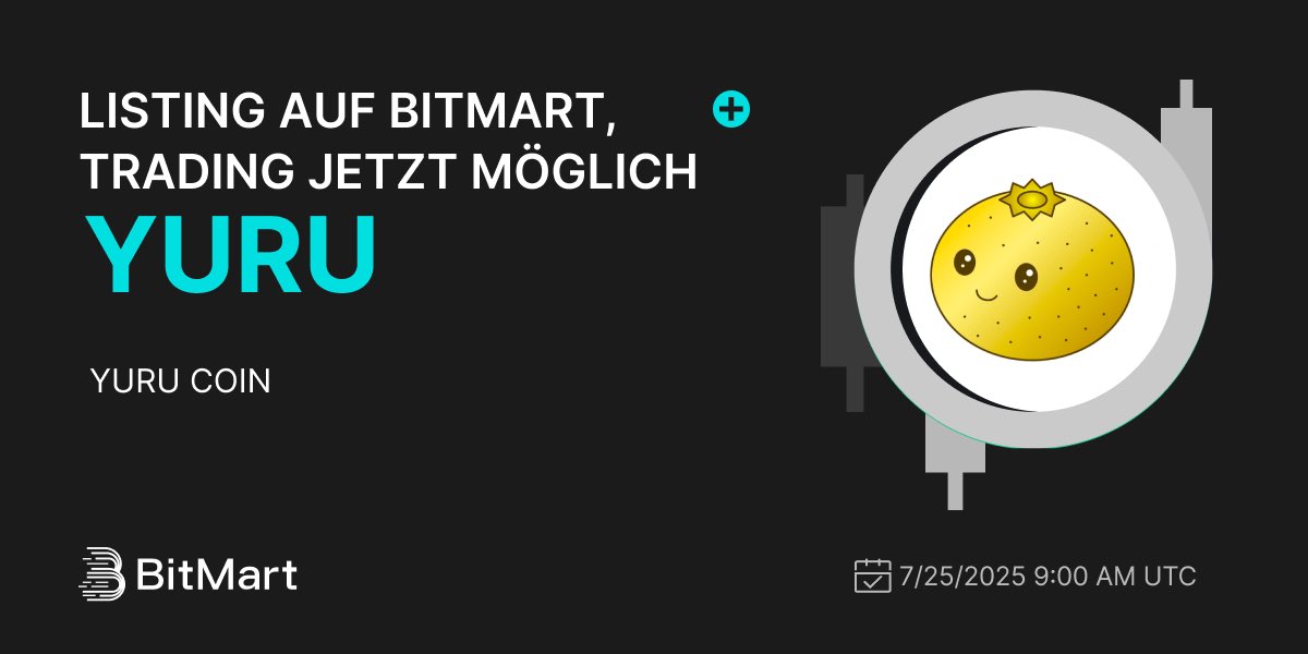 BitMart_DE's tweet image. #BitMart wird YURU COIN (YURU) listen @yuru_coin auf unserer Plattform für digitale Vermögenswerte am 25. Juli 2025🤩
💰Handelspaar: YURU/USDT
💎Einzahlung: ab dem 24.07.2025 um 09:00 Uhr (UTC)
💎Handel: ab dem 25.07.2025 um 09:00 Uhr (UTC)
Mehr erfahren:…