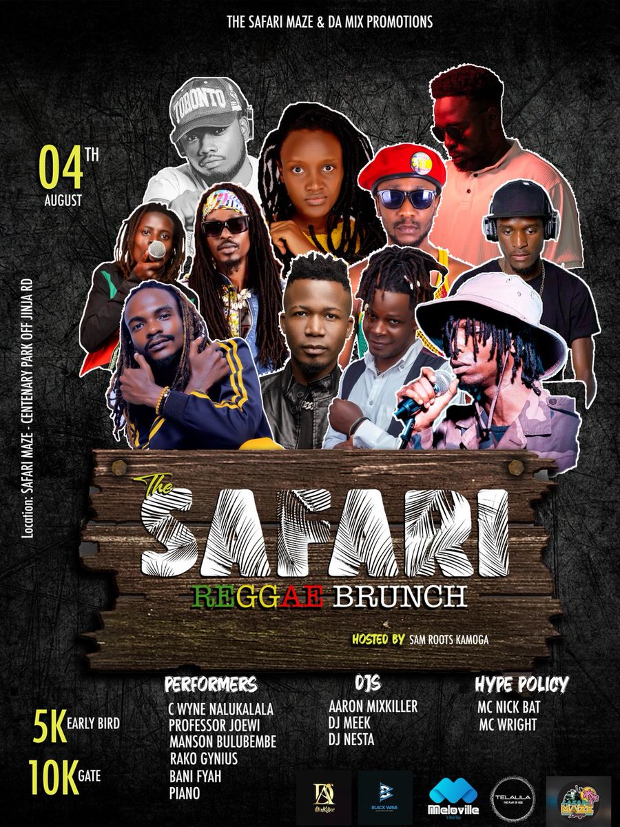 JAM_DRUM_CIRCLE's tweet image. 4th august will ask for water at THE SAFARI REGGAE BRUNCH 💥💥