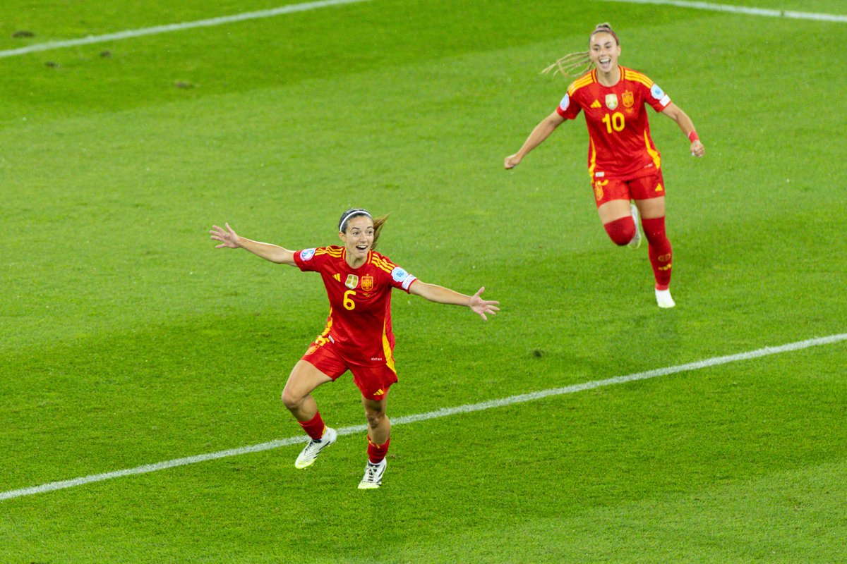 OptaJoe's tweet image. 113 - Aitana Bonmatí’s 113th-minute strike was Spain’s latest goal at a major tournament (FIFA World Cup/UEFA EURO), while she’s now level with Jenni Hermoso for most goals in knockout stage games for Spain across the two tournaments (3 each). Golden. #WEURO2025