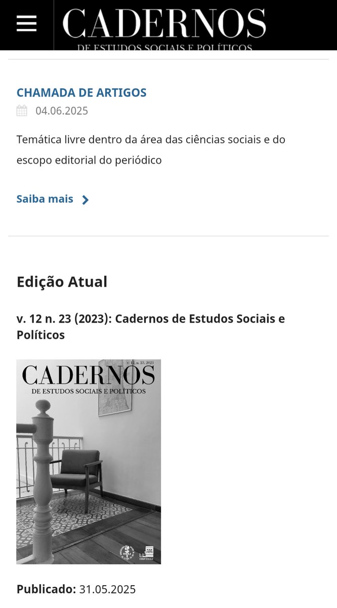 Chamada para artigos!!!

Cadê você aqui???
e-publicacoes.uerj.br/CESP/issue/vie…