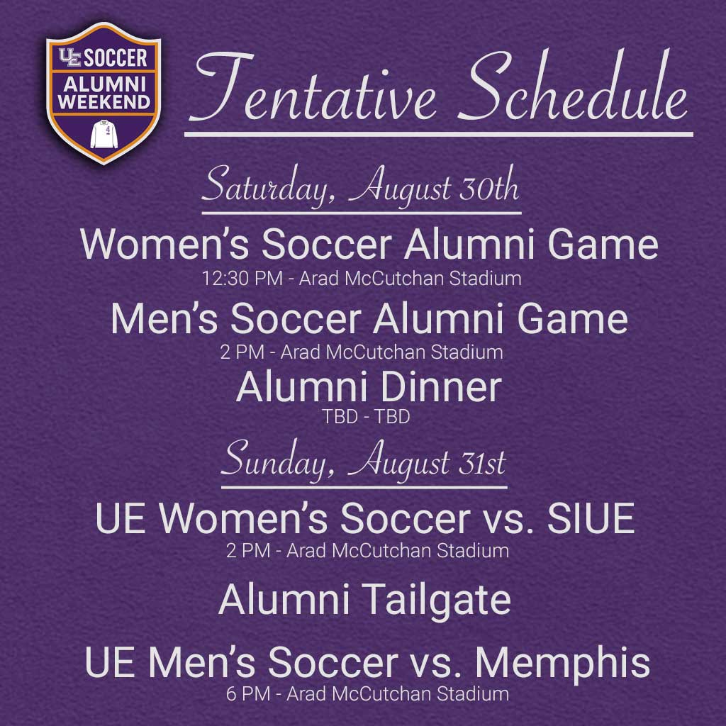 𝑨𝒕𝒕𝒆𝒏𝒕𝒊𝒐𝒏 𝑼𝑬 𝑺𝒐𝒄𝒄𝒆𝒓 𝑨𝒍𝒖𝒎𝒏𝒊

Join us August 30th and 31st for Alumni Weekend and help us celebrate the life and legacy of the legendary Mick Lyon!

Register: bit.ly/4lD0ObG

⚽️ #ForTheAces