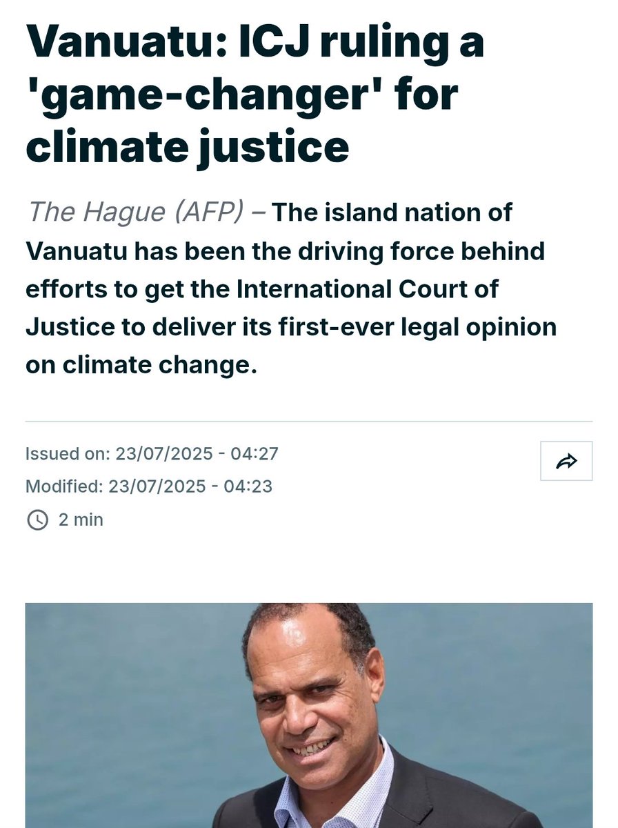 timand2037's tweet image. Vanuatu case for climate justice endorsed by the ICJ.
france24.com/en/live-news/2…