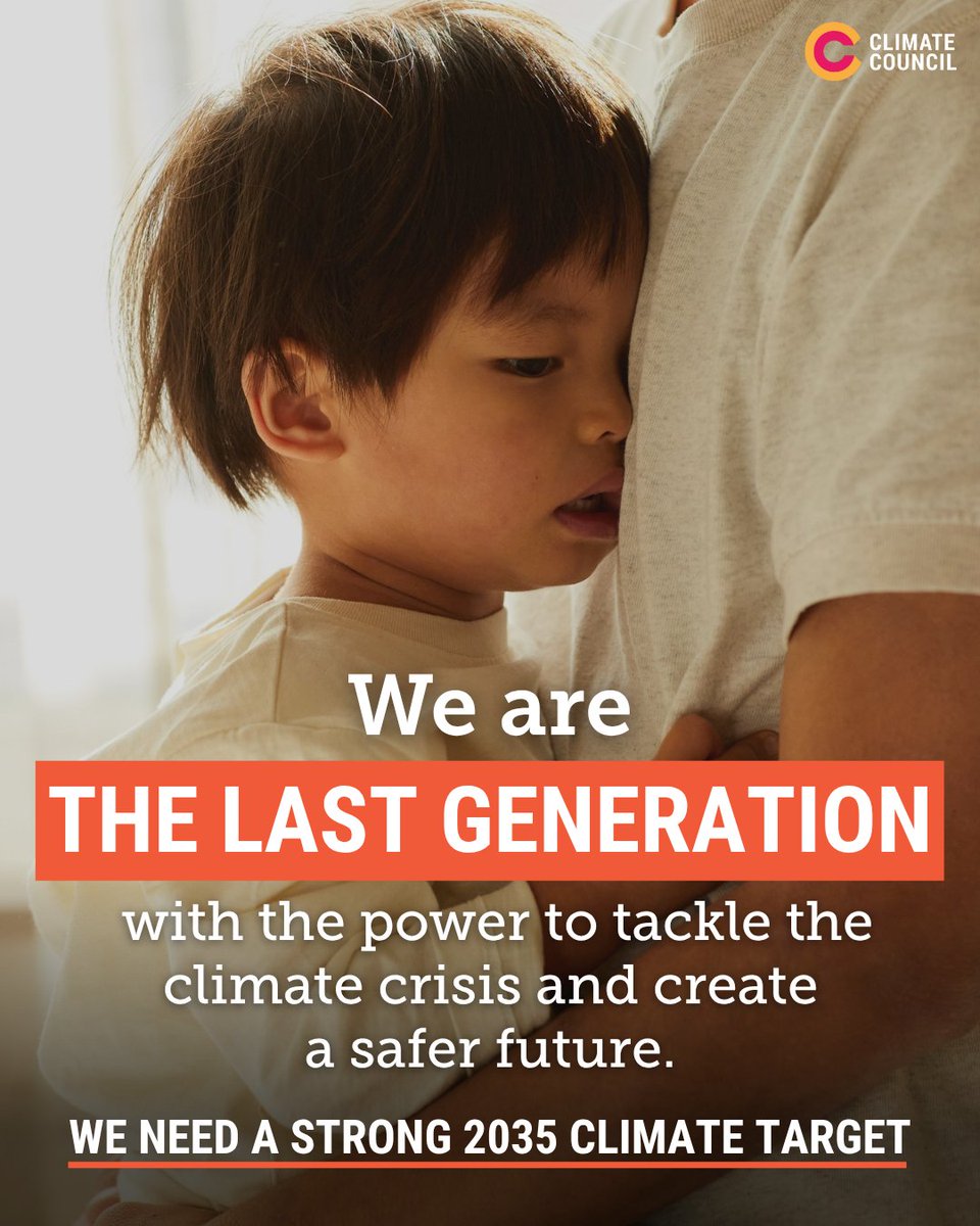 climatecouncil's tweet image. Our kids, young Australians, and every future generation will thank us for the climate targets we set today - if we get them right.
A stronger 2035 climate target = a safer future for us all 🧡
#StrongerTargetSaferFuture #ClimateTargets2035