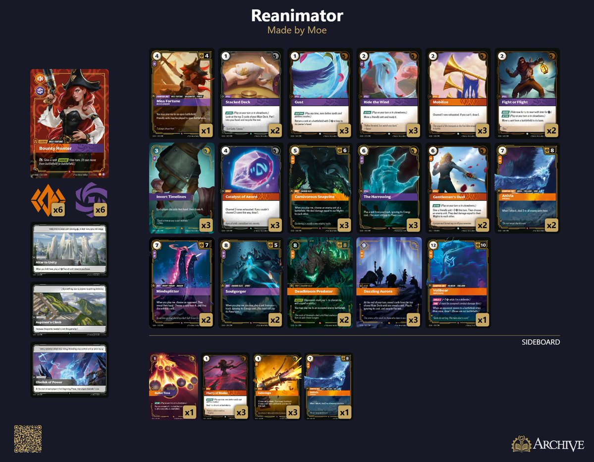 RiftboundDecks's tweet image. Very interesting MF Reanimator/ Dazzling deck by @MreMOEtional