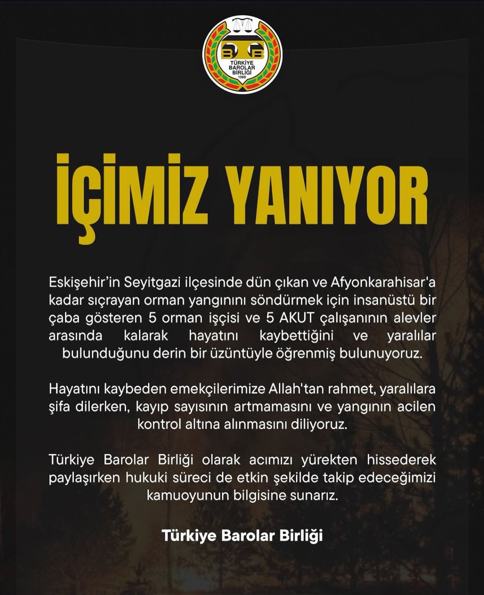 Vefat eden kahramanlarımıza Allah rahmet eylesin, mekanları cennet olsun. Yaralılarımıza acil şifalar diliyor ve yangının bir an evvel kontrol altına alınmasını temenni ediyoruz. #Eskisehir