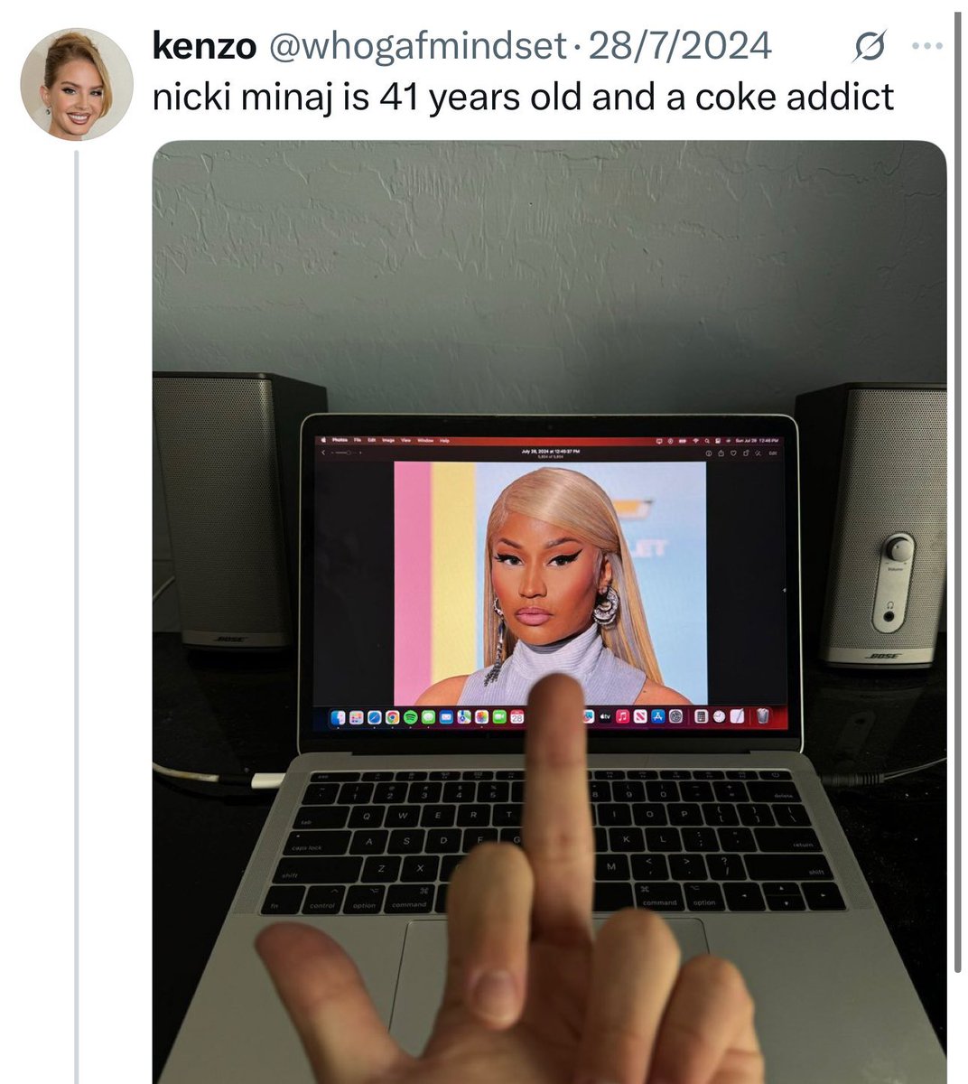 feelingcruel's tweet image. LMFAOOO we gotta do research on ALL Nicki haters at this point that accused her of doing drugs because how she gets tested and proven she has never done cocaine but you bitches get online telling random bitches your issues like were not gonna drag you to filth.