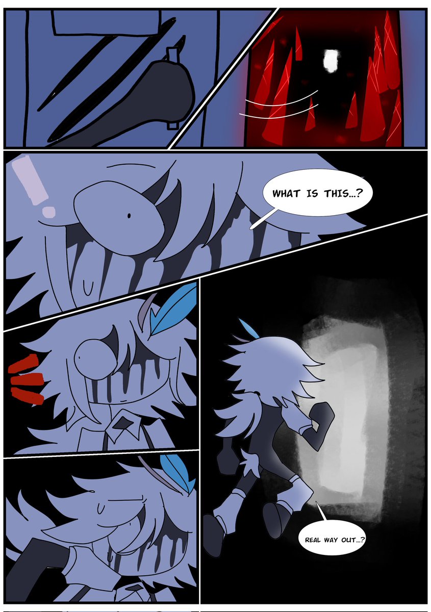 aronchikqwqw's tweet image. (careful! blood, swearing!)
good ending of the comic "revenge" (final)
(AHAHAHA THE BUDGET WAS ONLY FOR THE LAST 2 PAGES)
#FPE #fundamentalpapereducation