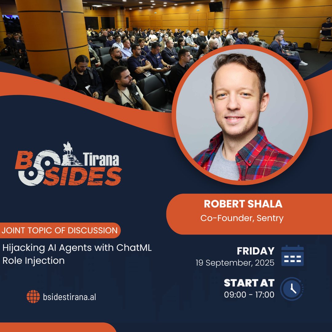 We’re excited to have <a href="/RobertShala_XK/">Robert Shala</a>, Co-Founder at <a href="/SentryCyber/">Sentry - Cybersecurity & Defense</a> speaking at #BSidesTirana2025 on the 19th of September as part of a joint topic of discussion with Armend Gashi! 

#BSidesTirana #BSides #speakers
1/3