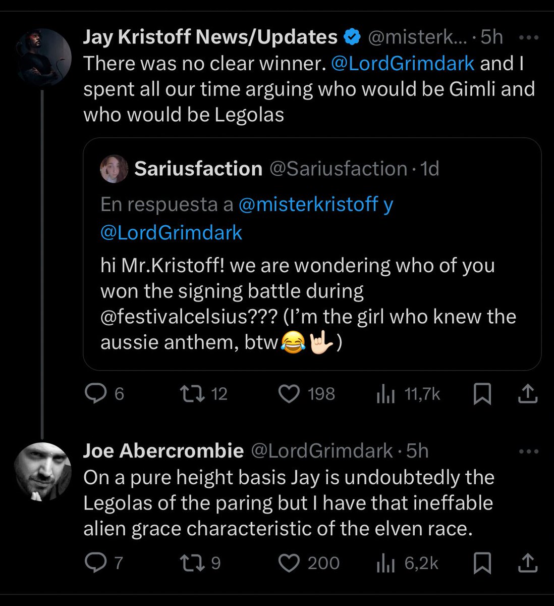 srtarom's tweet image. Me he encontrado por la TL a mi amiga entre estos dos hombretones qué está pasando jajajajaja @Sariusfaction me meo