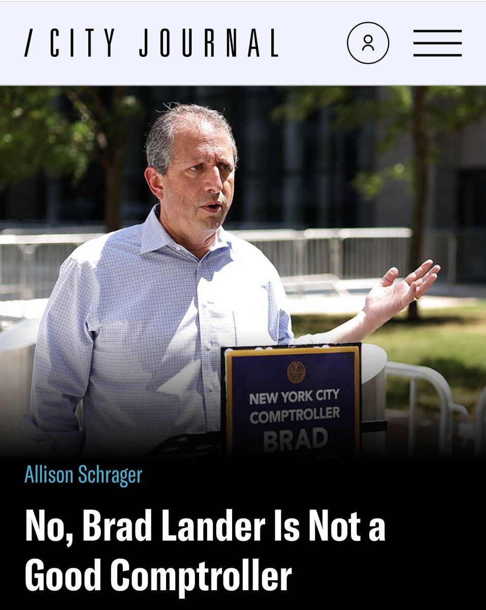 bradlander.bsky.social (@bradlander) on Twitter photo How you know you were a good Comptroller! (Thanks to the Manhattan Institute for the affirmation)
Also, stay tuned for our FY26 pension fund returns, coming soon. How you know you were a good Comptroller! (Thanks to the Manhattan Institute for the affirmation)
Also, stay tuned for our FY26 pension fund returns, coming soon.