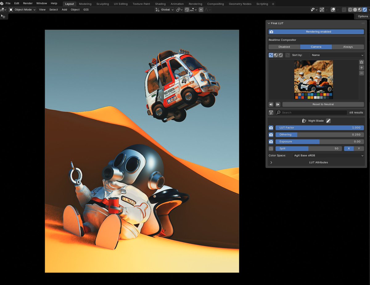 arpeegee's tweet image. locking in the final composition, still need to model the driver 👀!
#b3d