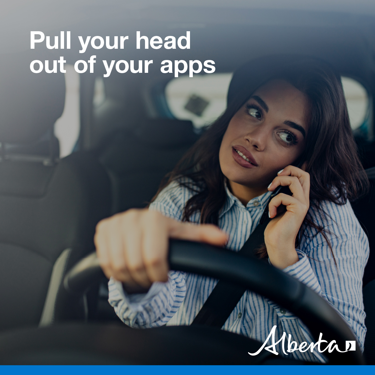 Distracted driving is dangerous and puts everyone on Alberta roads at risk. It is illegal to use electronic devices in vehicles in the Alberta, even while stopped at a red light. 

For more info: alberta.ca/distracted-dri… 

#ABRoads #distracteddriving #DriveSafe #RoadSafety