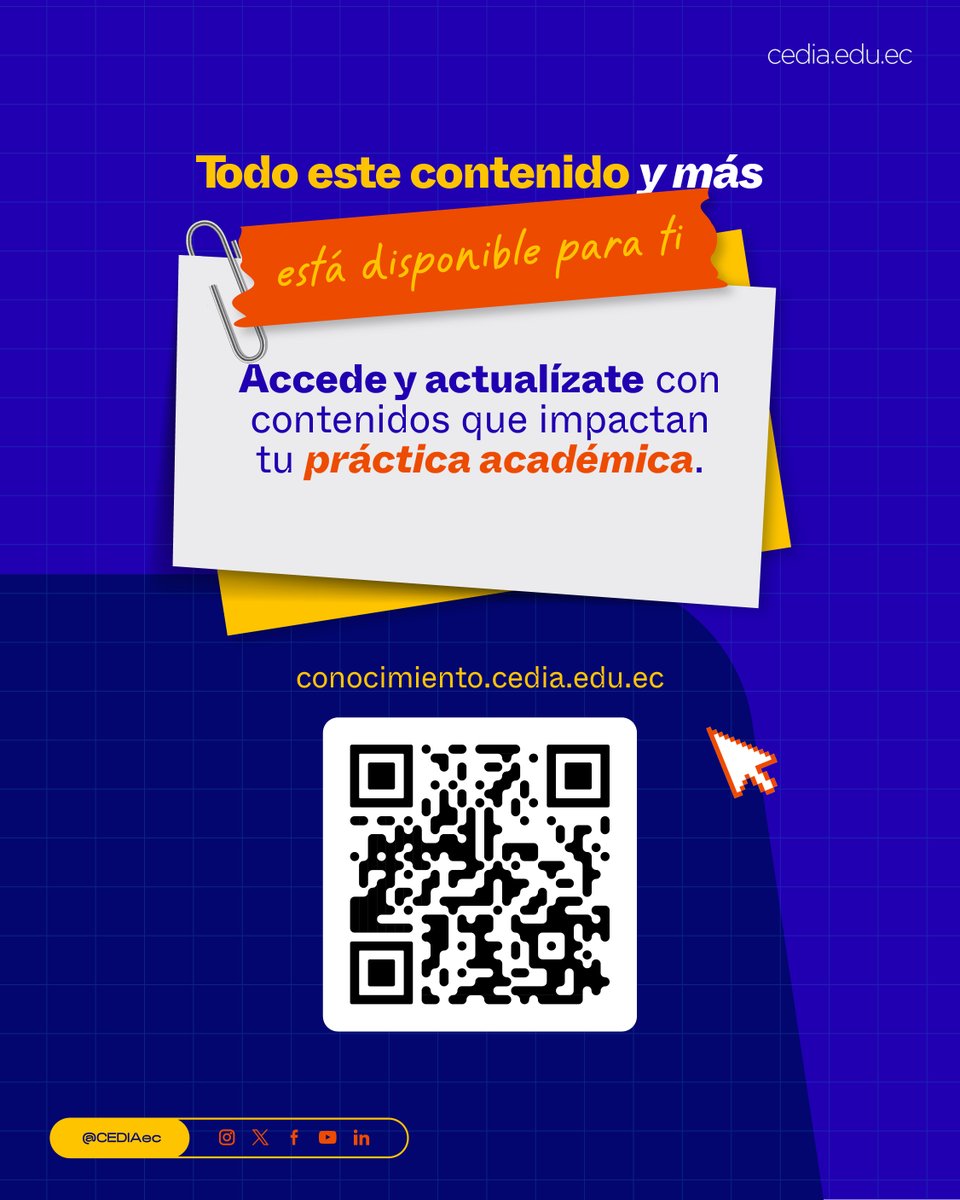 📚✨ ¿Buscas contenido de calidad para potenciar tu docencia o investigación?
Conoce el Repositorio del Conocimiento de CEDIA: una plataforma que reúne las capacitaciones más relevantes, impartidas por expertos y expertas, gracias al Fondo Avante.

🎓 Innovación, tecnología y