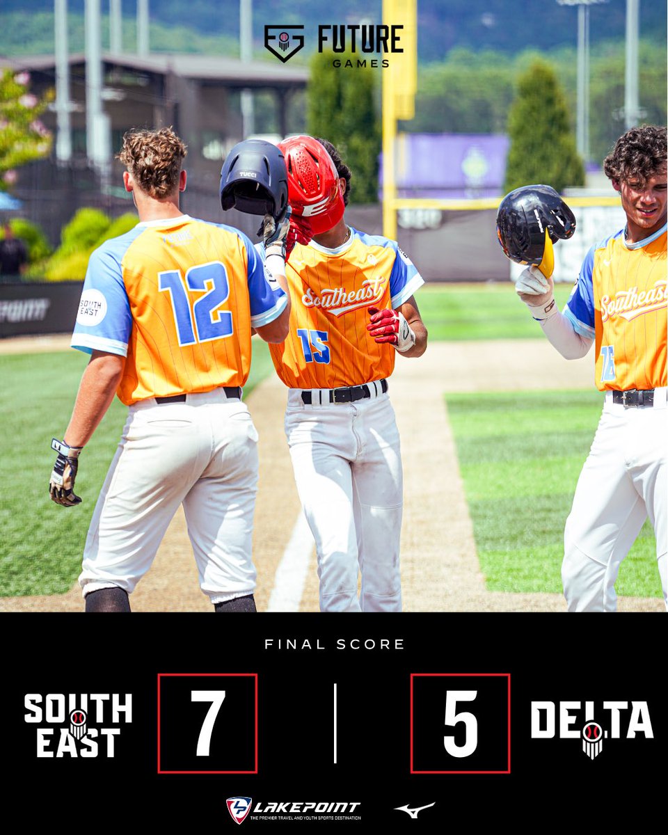 #TeamSouthEast takes game 3 to finish 2-1 at #PBSFG25. 

‘26 Kaleb Binion led the offense with 2 hits and a RBI  

‘26 Ayden Lockett and ‘26 Roshan Bullard both had singles. 

‘26 Mav Chitwood took his SB count to 6 in 3 games. 

‘26 Demitri Watts threw out 2 more batters taking