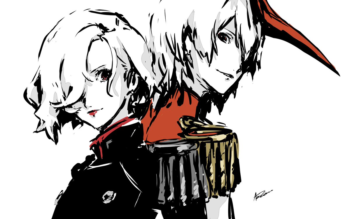 azuzoren's tweet image. shoulder pads #p5t