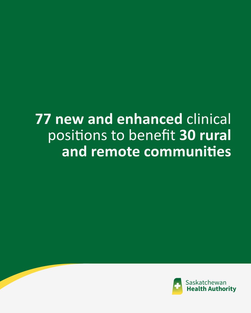 SaskHealth's tweet image. On July 23, @SKGov and the Saskatchewan Health Authority announced 77 new and enhanced positions.
Read more: saskatchewan.ca/government/new…
#sask #skhealth