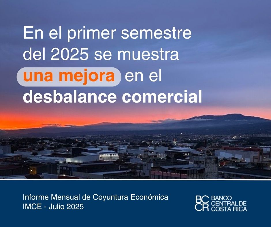 BancoCentralCR's tweet image. Esta mejora en el desbalance comercial se vincula con el mejor desempeño de las ventas externas, respecto a lo observado en las importaciones.
✅ Lea más sobre ello a partir de la página 13 de este informe mensual: ow.ly/sARE50Wuajs