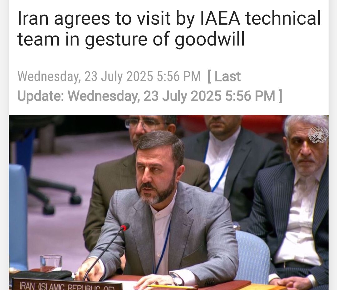 timand2037's tweet image. Iran receives an IAEA team for talks but has not allowed them to resume inspections, after the agency's betrayal by collaboration with Israelis.
presstv.ir/Detail/2025/07…