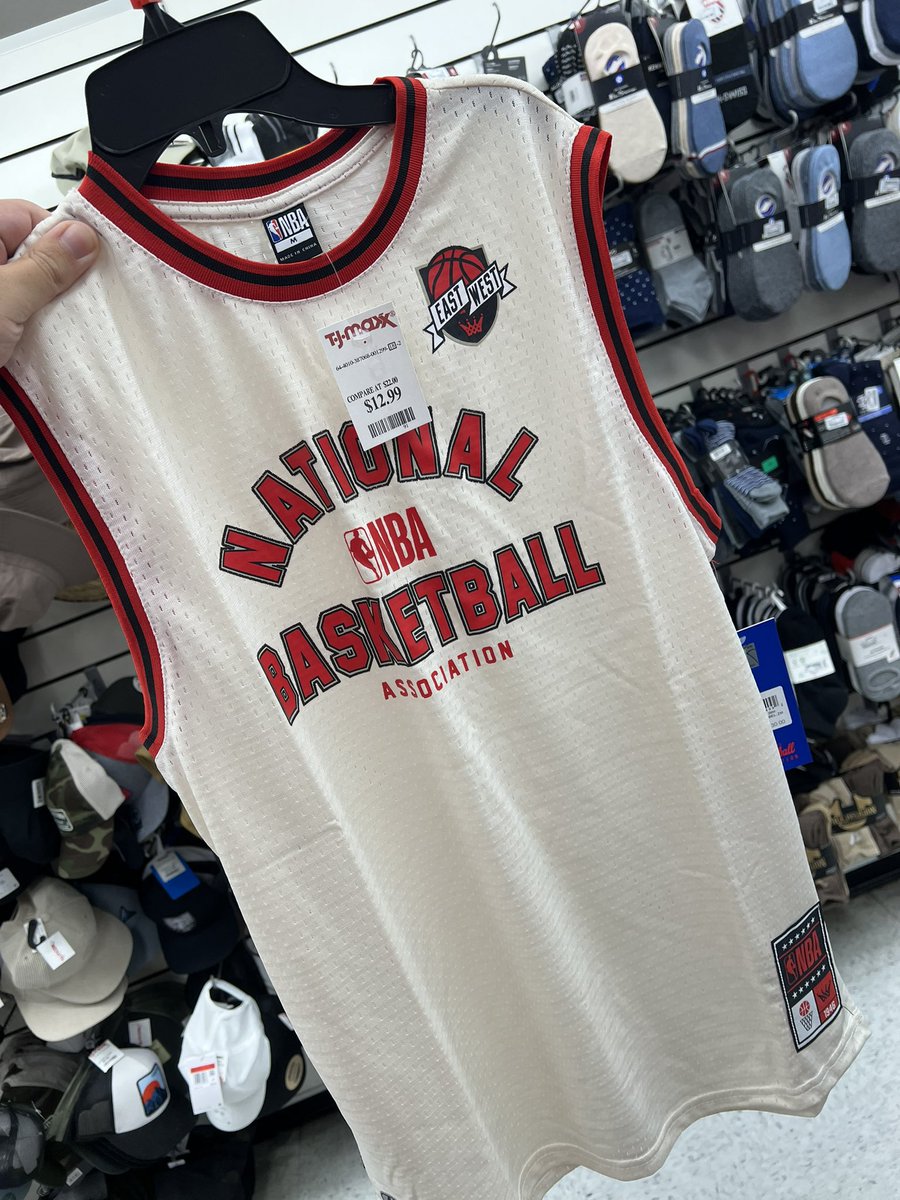 Harrison_Grimm's tweet image. I found a jersey at TJ Maxx. Not just any jersey though, an NBA jersey. Not of a team. Just the NBA.