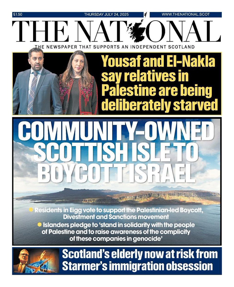Jonathon_Shafi's tweet image. The Isle of Eigg is a Scottish island owned by the people who live there as a result of a community buyout in 1997. An inspiring exercise in democracy, it has now chosen to stand in full solidarity with the Palestinian people.