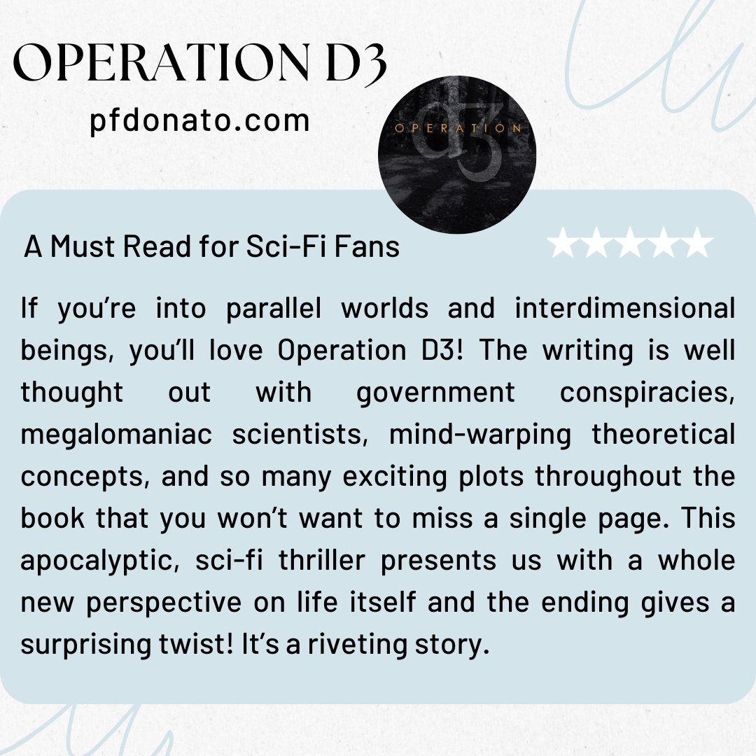 PFDonato's tweet image. pfdonato.com
Barnes & Noble barnesandnoble.com/w/operation-d3…
Apple Books books.apple.com/us/book/operat…
Amazon amazon.com/Operation-D3-P…
Readers House readerhouse.com/products/opera…
Google Play play.google.com/store/books/de…
#readingforpleasure #bookreview #readinglist #books