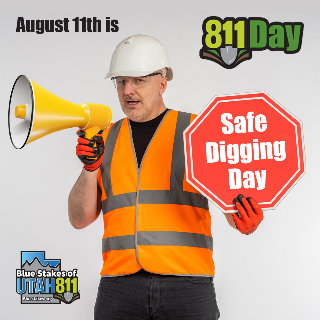 8/10
Tomorrow is 8-1-1 Day (Aug. 11), a vital reminder to contact 811 three (3) business days before you dig!
Always contact 811 before every dig, every time, to keep yourself and your community safe!
ite.bluestakes.org.