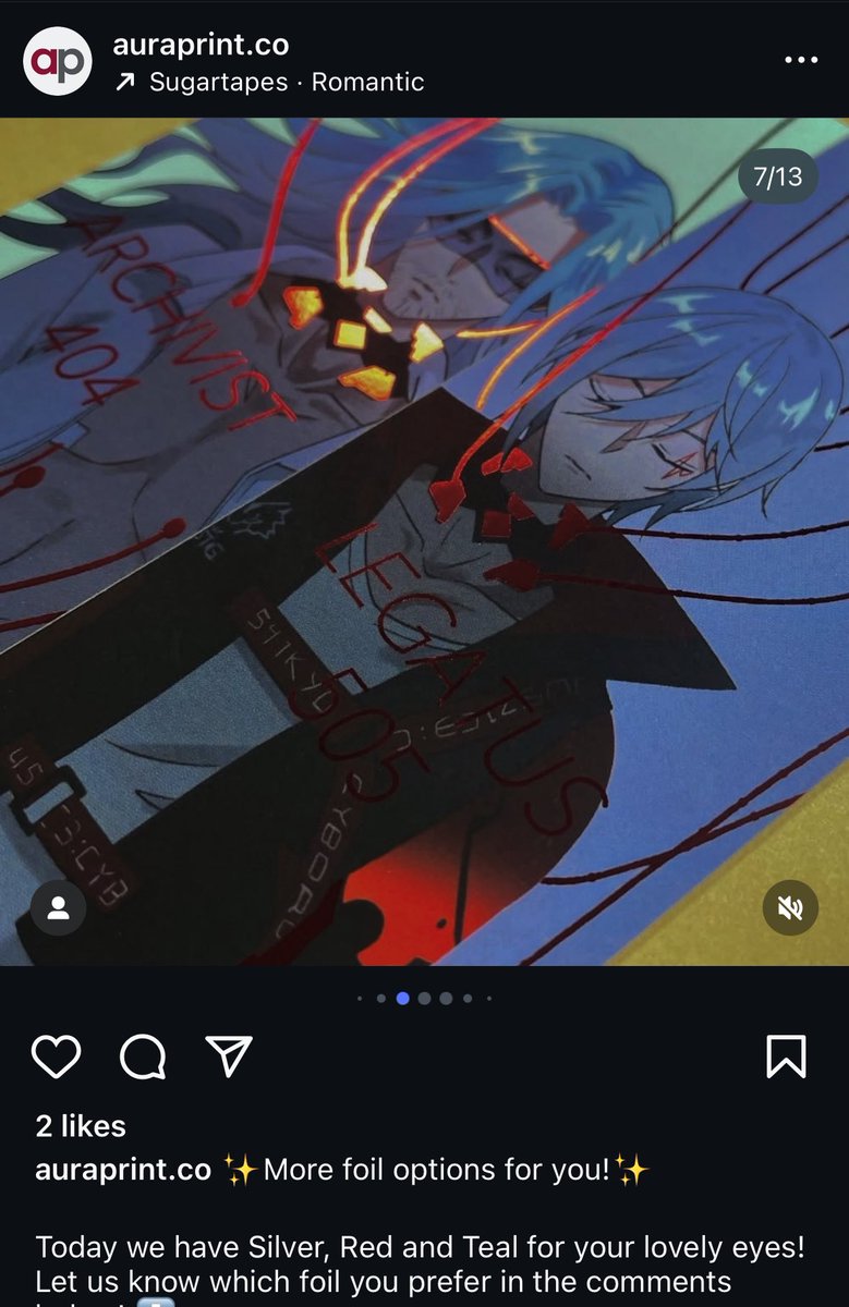 hakuku's tweet image. Auraprint/ foil printing co. asked for my permission to post my book marks i printed thru them on their IG!! *u* i really recommend them their foil options are so nice!!