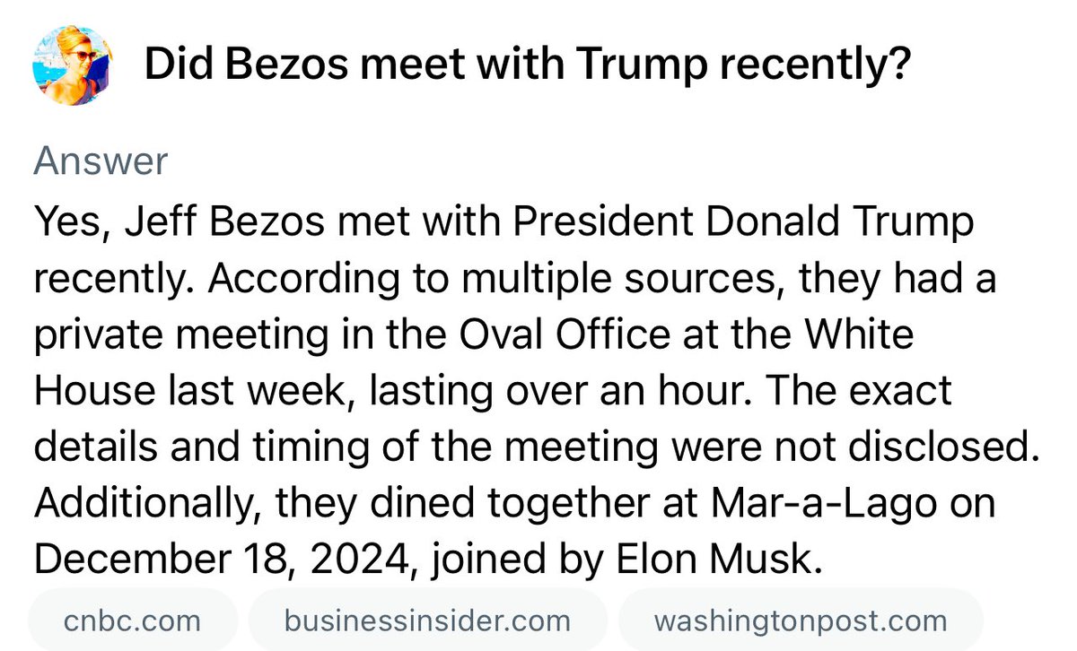 JKash000's tweet image. Jeff Bezos met with President Trump last week. Today he is weighing the purchase of CNBC.