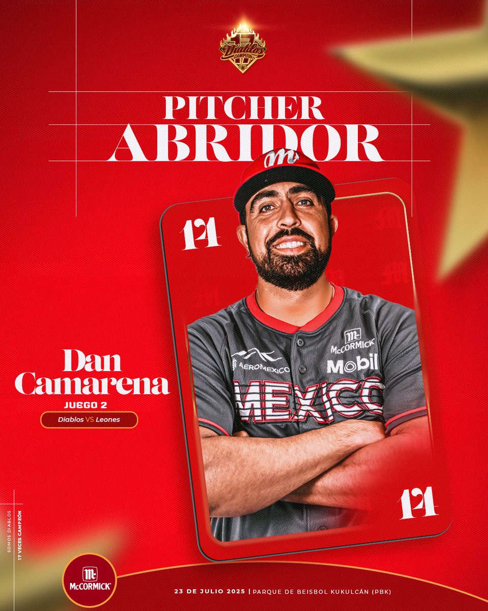 DiablosRojosMX's tweet image. EL ENCARGADO PARA DEFENDER EL SEGUNDO DE LA SERIE 😈
#H1S7ORICOS🏆