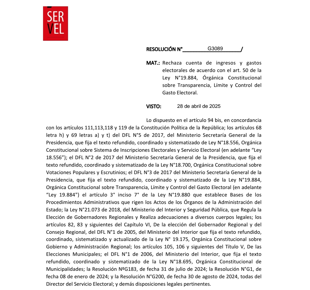 Informa3Chile's tweet image. 🔴 ALERTA: @ServelChile RECHAZA la rendición de Gastos electorales de Mario Desbordes por "Omisiones Graves".

🙄 Dentro de las Faltas Graves se puede encontrar a un Ciudadano de Nacionalidad Extranjera como Donante, este no tiene derecho a Sufragio, tambien se puede encontrar a…