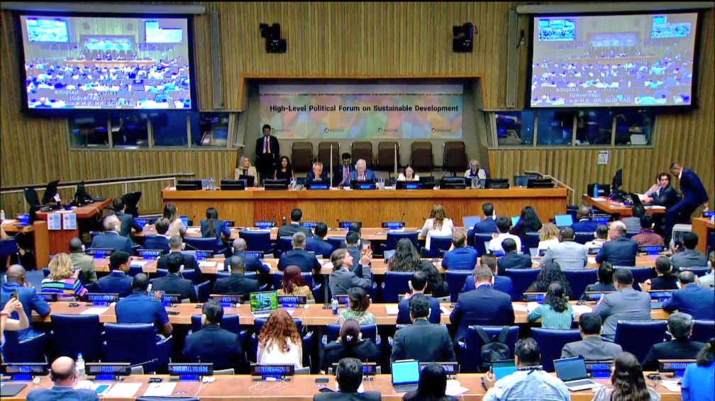 The 2025 HLPF Ministerial Declaration has been adopted! 

The Declaration is a reflection of the continued commitment to multilateralism, and to accelerating the achievement of the 2030 Agenda &amp; its SDGs. 

The Maldives was honoured to vote in favour of adopting the document.