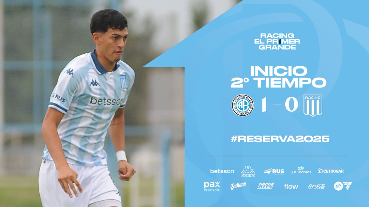 RacingClub's tweet image. Empezó el segundo tiempo y Racing presenta dos cambios:
⬅️ Gonzalo Sosa y Máximo Paredes
➡️ Matías Acevedo y Alexis Yegros