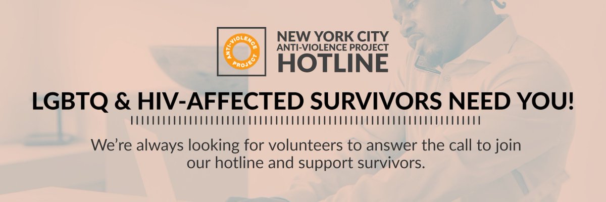 Answer the call and support LGBTQ+ communities this Fall!

Become a NYS certified crisis hotline volunteer by joining our Hotline Training! This free, virtual 40-hour training begins September 2 through September 25, 2025.

Register today at avp.org/hotline 📞