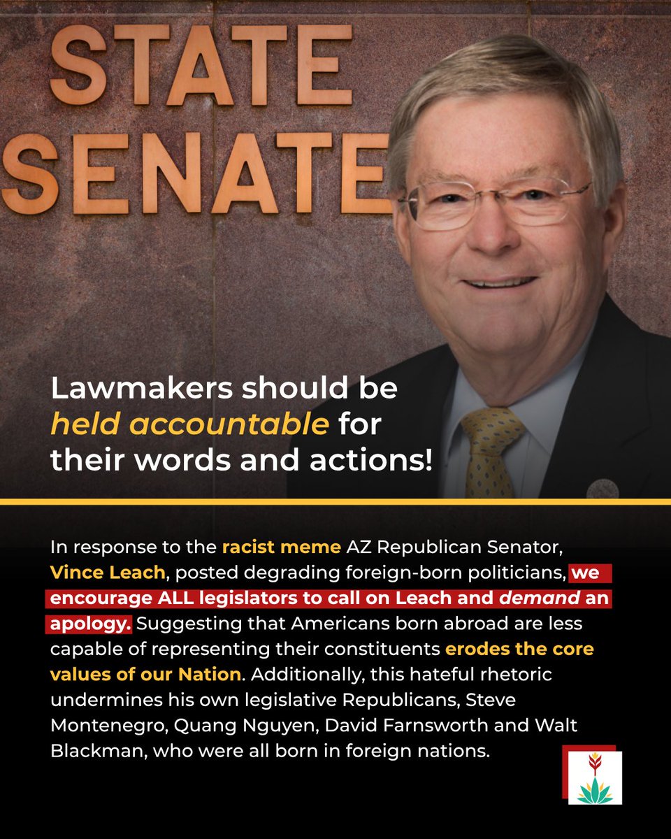 Rural Arizona Action (@ruralazaction) on Twitter photo Arizona @azsenatedems & @azsenategop 📣 please call on AZ Sen. Vince Leach (<a href="/LeachSenator/">Senator Vince Leach</a>) and demand an apology for the distasteful social post which spurred racist, xenophobic and Islamophobic comments and erodes the fabric of our democracy. #azleg #azdems #azgop Arizona @azsenatedems & @azsenategop 📣 please call on AZ Sen. Vince Leach (<a href="/LeachSenator/">Senator Vince Leach</a>) and demand an apology for the distasteful social post which spurred racist, xenophobic and Islamophobic comments and erodes the fabric of our democracy. #azleg #azdems #azgop