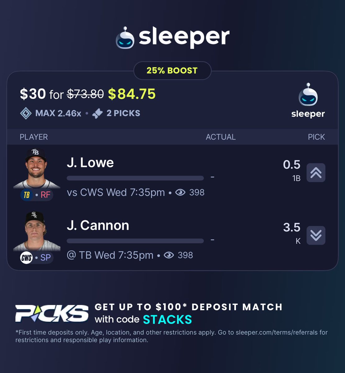 Stats2Stacks's tweet image. It’s time to start firing them off…
Link: e.slpr.link/12538711974944…
I ♥️ Sleeper boosts!