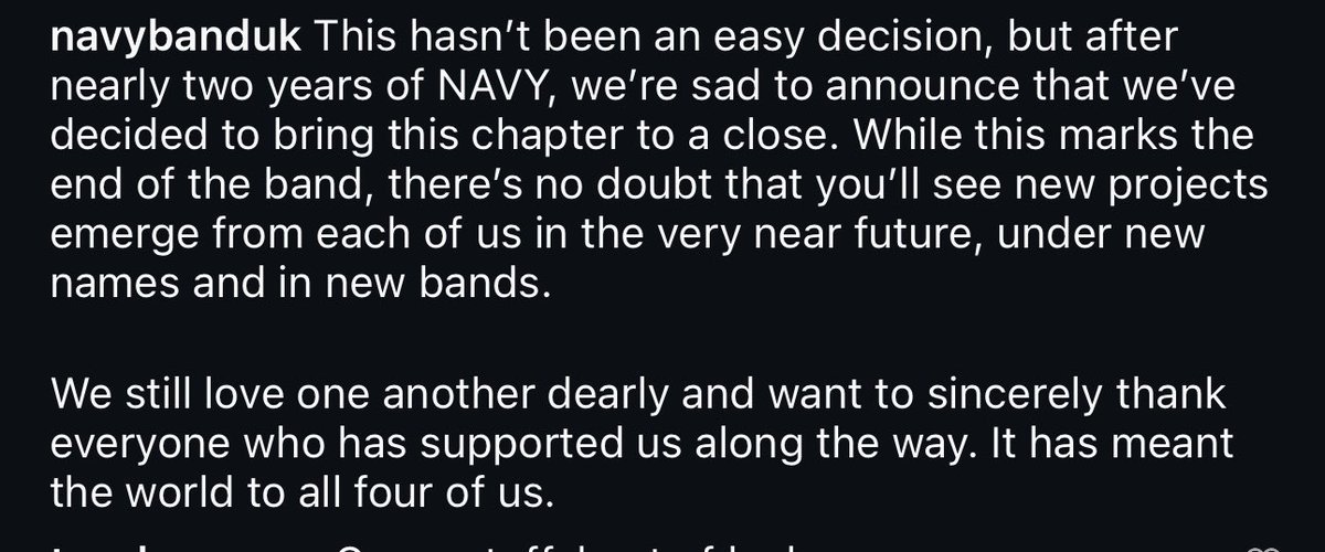 NAVY SPLIT UP NOOOOO