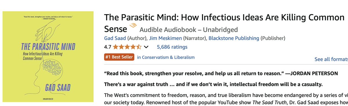 GadSaad's tweet image. Back to #1 across both conservatism and liberalism. Now that's a unifying feat!