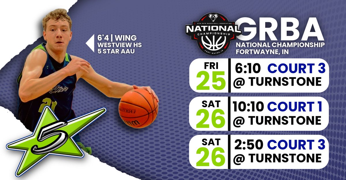 Check out my schedule for one last weekend with <a href="/FiveStar_BB/">Five Star Basketball</a> at the GRBA National Championship!