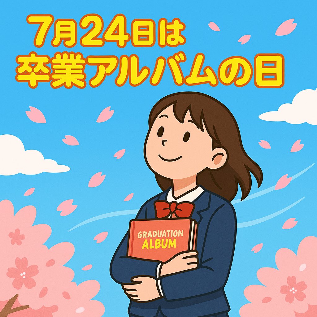 Tsukuminavi's tweet image. 📚 7月24日は #卒業アルバムの日
“な(7)つ(2)かし(4)い”——
そんな語呂合わせから生まれたこの記念日は、
年に一度、アルバムをひらいて
あの日の自分に会いに行く日です。
あの時の笑顔も、涙も、全部が今につながってる。
ちょっと疲れたら、昔の自分に背中を押してもらいましょう🌱