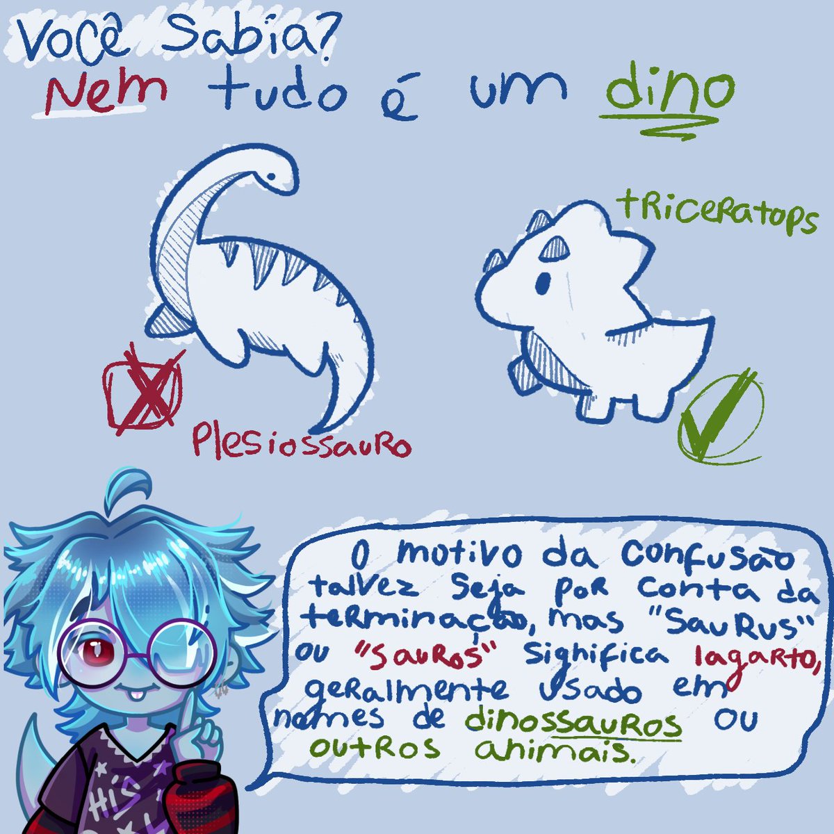 FukumiiWave's tweet image. Vocês sabiam? 👀
- Muitas pessoas acabam confundido, mas nem tudo que parece, de fato é um dinossauro.
Eu mesmo, não sou um 💙💙
Sou um réptil marinho.