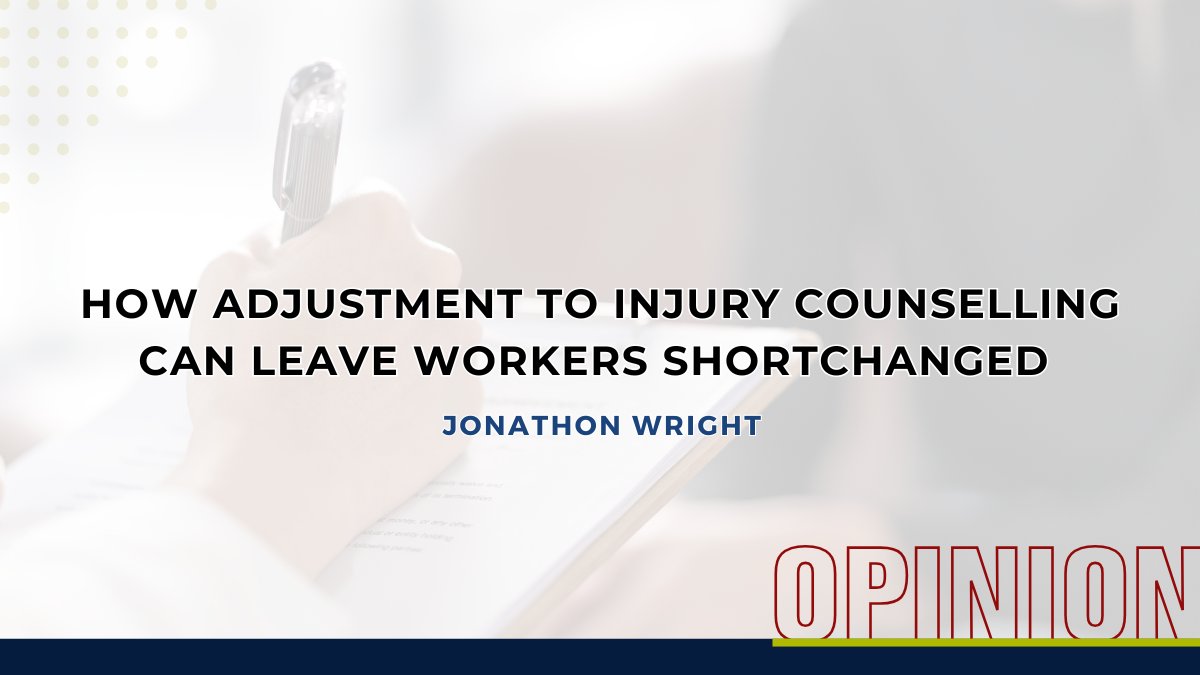 Jonathon Wright considers the potential outcomes when an injured worker receiving adjustment to injury counselling equates that with the approval for a psychological injury to be included in their ongoing WorkCover claim. 

Read this week's OPinion here: lnkd.in/gEMN_fqn